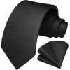 imageHISDERN Polka Dot Ties for Men Classic Silk Ties and Pocket Square Formal Business Necktie Handkerchief Wedding PartyGblack