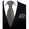 imageHISDERN Polka Dot Ties for Men Classic Silk Ties and Pocket Square Formal Business Necktie Handkerchief Wedding PartyGdark Green