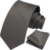 imageHISDERN Polka Dot Ties for Men Classic Silk Ties and Pocket Square Formal Business Necktie Handkerchief Wedding PartyGdark Green
