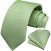 imageHISDERN Polka Dot Ties for Men Classic Silk Ties and Pocket Square Formal Business Necktie Handkerchief Wedding PartyGgreen1