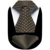 imageHISDERN Polka Dot Ties for Men Classic Silk Ties and Pocket Square Formal Business Necktie Handkerchief Wedding PartyAbrown  White