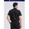 imageHISDERN Mens Short Sleeve Dress Shirts Solid Wrinkle Free Formal Summer Shirt Business Casual Stretch Button Down Shirts02black