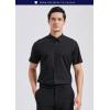 imageHISDERN Mens Short Sleeve Dress Shirts Solid Wrinkle Free Formal Summer Shirt Business Casual Stretch Button Down Shirts02black