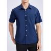 imageHISDERN Mens Short Sleeve Dress Shirts Solid Wrinkle Free Formal Summer Shirt Business Casual Stretch Button Down ShirtsBnavy Blue