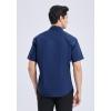 imageHISDERN Mens Short Sleeve Dress Shirts Solid Wrinkle Free Formal Summer Shirt Business Casual Stretch Button Down ShirtsBnavy Blue