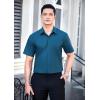 imageHISDERN Mens Short Sleeve Dress Shirts Solid Wrinkle Free Formal Summer Shirt Business Casual Stretch Button Down ShirtsBteal