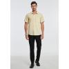 imageHISDERN Mens Short Sleeve Dress Shirts Solid Wrinkle Free Formal Summer Shirt Business Casual Stretch Button Down ShirtsChampagne