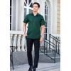 imageHISDERN Mens Short Sleeve Dress Shirts Solid Wrinkle Free Formal Summer Shirt Business Casual Stretch Button Down ShirtsGdark Green