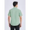 imageHISDERN Mens Short Sleeve Dress Shirts Solid Wrinkle Free Formal Summer Shirt Business Casual Stretch Button Down ShirtsGlight Green
