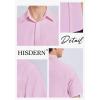 imageHISDERN Mens Short Sleeve Dress Shirts Solid Wrinkle Free Formal Summer Shirt Business Casual Stretch Button Down ShirtsPpink