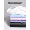imageHISDERN Mens Short Sleeve Dress Shirts Solid Wrinkle Free Formal Summer Shirt Business Casual Stretch Button Down ShirtsPpink