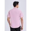 imageHISDERN Mens Short Sleeve Dress Shirts Solid Wrinkle Free Formal Summer Shirt Business Casual Stretch Button Down ShirtsPpink