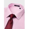 imageHISDERN Mens Short Sleeve Dress Shirts Solid Wrinkle Free Formal Summer Shirt Business Casual Stretch Button Down ShirtsPpink