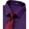 imageHISDERN Mens Short Sleeve Dress Shirts Solid Wrinkle Free Formal Summer Shirt Business Casual Stretch Button Down ShirtsPpurple