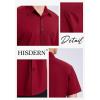 imageHISDERN Mens Short Sleeve Dress Shirts Solid Wrinkle Free Formal Summer Shirt Business Casual Stretch Button Down ShirtsRburgundy