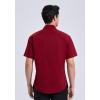 imageHISDERN Mens Short Sleeve Dress Shirts Solid Wrinkle Free Formal Summer Shirt Business Casual Stretch Button Down ShirtsRburgundy