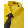 imageHISDERN Mens Short Sleeve Dress Shirts Solid Wrinkle Free Formal Summer Shirt Business Casual Stretch Button Down ShirtsYellow