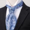imageHISDERN Ascot Tie Mens Cravat Ties Floral Paisley Polka Dot Jacquard Self Ascots Cravat Scarf Wedding PartyAblue Floral