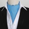 imageHISDERN Ascot Tie Mens Cravat Ties Floral Paisley Polka Dot Jacquard Self Ascots Cravat Scarf Wedding PartyAlight Blue 2