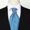 imageHISDERN Ascot Tie Mens Cravat Ties Floral Paisley Polka Dot Jacquard Self Ascots Cravat Scarf Wedding PartyAlight Blue 2
