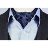 imageHISDERN Ascot Tie Mens Cravat Ties Floral Paisley Polka Dot Jacquard Self Ascots Cravat Scarf Wedding PartyAnavy Blue  White 01