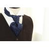 imageHISDERN Ascot Tie Mens Cravat Ties Floral Paisley Polka Dot Jacquard Self Ascots Cravat Scarf Wedding PartyAnavy Blue  White 01