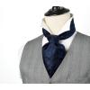 imageHISDERN Ascot Tie Mens Cravat Ties Floral Paisley Polka Dot Jacquard Self Ascots Cravat Scarf Wedding PartyAnavy Blue