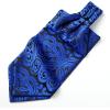 imageHISDERN Ascot Tie Mens Cravat Ties Floral Paisley Polka Dot Jacquard Self Ascots Cravat Scarf Wedding PartyAroyal Blue
