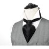 imageHISDERN Ascot Tie Mens Cravat Ties Floral Paisley Polka Dot Jacquard Self Ascots Cravat Scarf Wedding PartyB Black 3