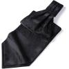 imageHISDERN Ascot Tie Mens Cravat Ties Floral Paisley Polka Dot Jacquard Self Ascots Cravat Scarf Wedding PartyBblack 1