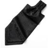 imageHISDERN Ascot Tie Mens Cravat Ties Floral Paisley Polka Dot Jacquard Self Ascots Cravat Scarf Wedding PartyBblack2