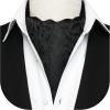 imageHISDERN Ascot Tie Mens Cravat Ties Floral Paisley Polka Dot Jacquard Self Ascots Cravat Scarf Wedding PartyBblack2
