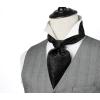 imageHISDERN Ascot Tie Mens Cravat Ties Floral Paisley Polka Dot Jacquard Self Ascots Cravat Scarf Wedding PartyBblack2