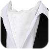 imageHISDERN Ascot Tie Mens Cravat Ties Floral Paisley Polka Dot Jacquard Self Ascots Cravat Scarf Wedding PartyDwhite