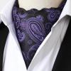 imageHISDERN Ascot Tie Mens Cravat Ties Floral Paisley Polka Dot Jacquard Self Ascots Cravat Scarf Wedding PartyEpurple