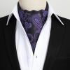 imageHISDERN Ascot Tie Mens Cravat Ties Floral Paisley Polka Dot Jacquard Self Ascots Cravat Scarf Wedding PartyEpurple