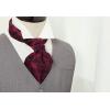 imageHISDERN Ascot Tie Mens Cravat Ties Floral Paisley Polka Dot Jacquard Self Ascots Cravat Scarf Wedding PartyFburgundy