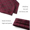 imageHISDERN Ascot Tie Mens Cravat Ties Floral Paisley Polka Dot Jacquard Self Ascots Cravat Scarf Wedding PartyFburgundy