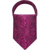 imageHISDERN Ascot Tie Mens Cravat Ties Floral Paisley Polka Dot Jacquard Self Ascots Cravat Scarf Wedding PartyFhot Pink