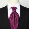 imageHISDERN Ascot Tie Mens Cravat Ties Floral Paisley Polka Dot Jacquard Self Ascots Cravat Scarf Wedding PartyFhot Pink