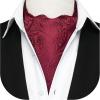 imageHISDERN Ascot Tie Mens Cravat Ties Floral Paisley Polka Dot Jacquard Self Ascots Cravat Scarf Wedding PartyFred