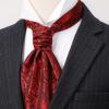 imageHISDERN Ascot Tie Mens Cravat Ties Floral Paisley Polka Dot Jacquard Self Ascots Cravat Scarf Wedding PartyFred Black Paisley
