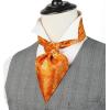 imageHISDERN Ascot Tie Mens Cravat Ties Floral Paisley Polka Dot Jacquard Self Ascots Cravat Scarf Wedding PartyHorange 1
