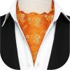 imageHISDERN Ascot Tie Mens Cravat Ties Floral Paisley Polka Dot Jacquard Self Ascots Cravat Scarf Wedding PartyHorange 1