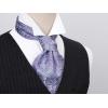 imageHISDERN Ascot Ties for Men Paisley Cravat Tie and Pocket Square Set Floral Mens Ascot Scarf Handkerchief Wedding PartyA04 Light Purple
