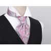 imageHISDERN Ascot Ties for Men Paisley Cravat Tie and Pocket Square Set Floral Mens Ascot Scarf Handkerchief Wedding PartyCpink
