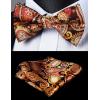 imageHISDERN Bow Ties for Men Paisley Floral Pretied Bowtie Pocket Square Set Mens Formal Bow Ties Wedding PartyForange 2