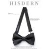 imageHISDERN Bow Ties for Men Paisley Floral Pretied Bowtie Pocket Square Set Mens Formal Bow Ties Wedding PartyZblack1