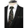 imageHISDERN Christmas Ties for Men Holiday Festival Funny Tie and Pocket Square Set Vacation Xmas Party Necktie HandkerchiefA3 Green