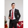 imageHISDERN Christmas Ties for Men Holiday Festival Funny Tie and Pocket Square Set Vacation Xmas Party Necktie HandkerchiefB1 Red  Green  White